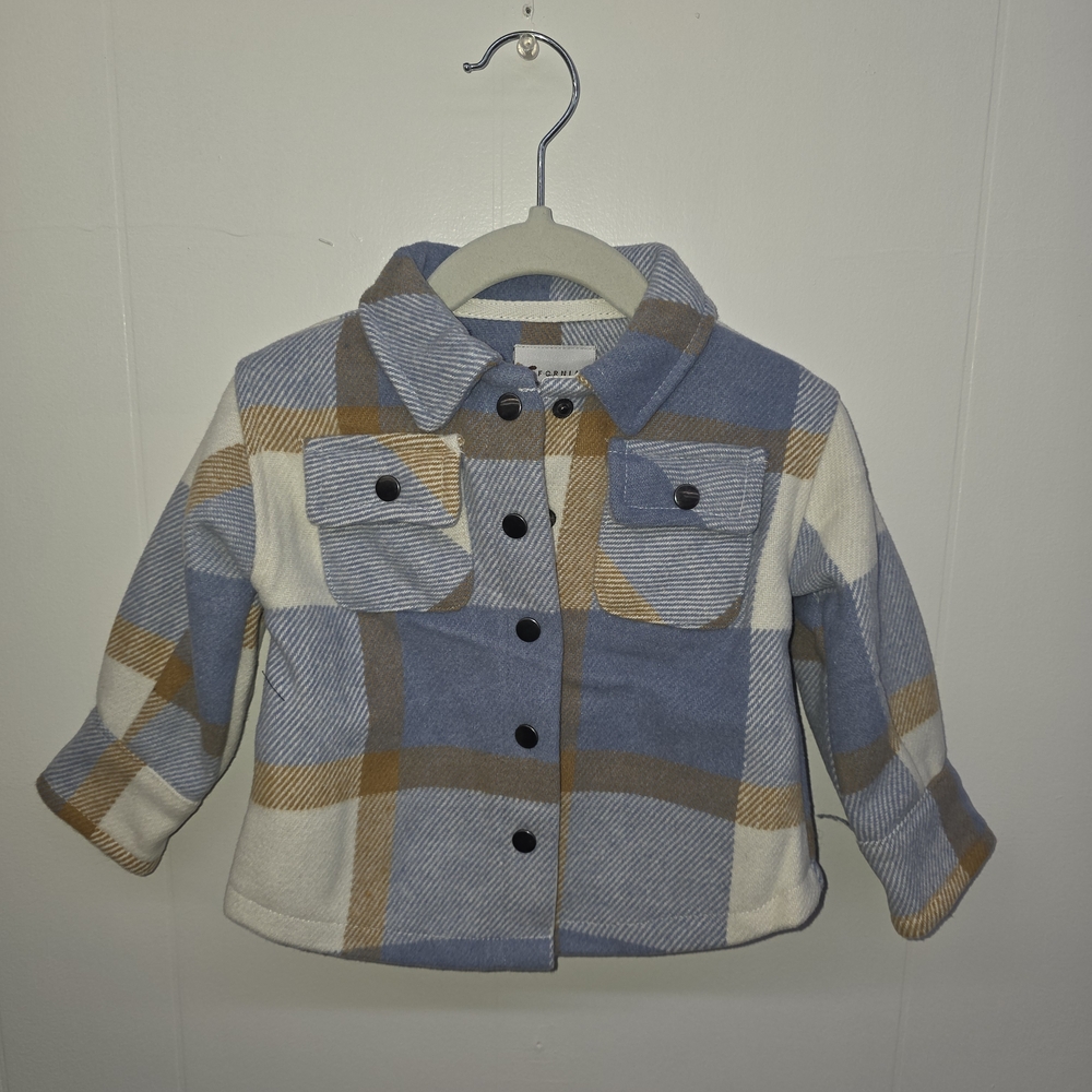Plaid Kids Jacket in Blue and Brown